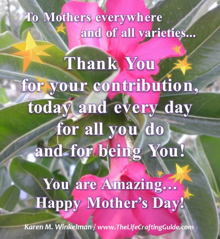 Picture of pink flowers with Happy Mother's Day and words of gratitude