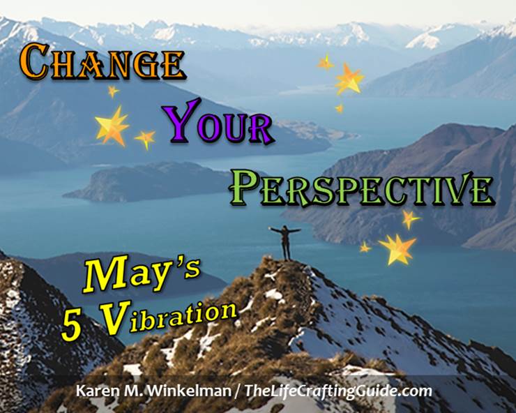 Girl on mountain top, Change Your Perspective, May's 5 Vibration