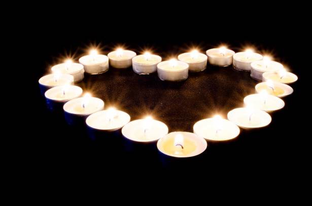 Candles in a heart